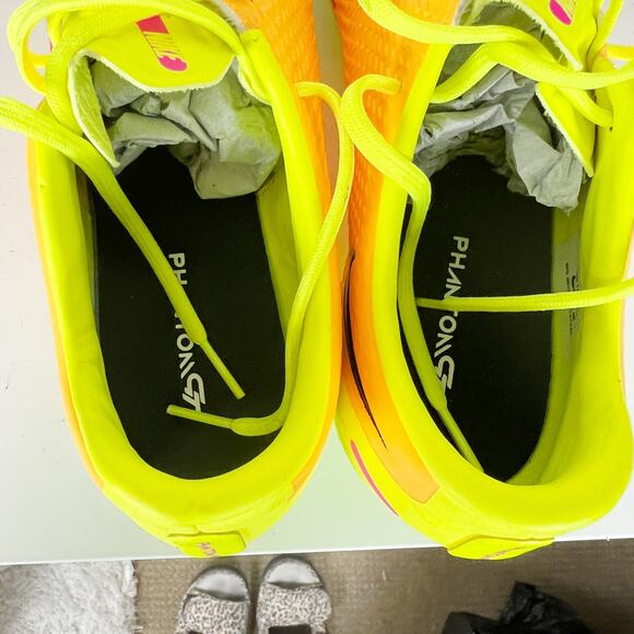 Nike By You Phantom GT2 Academy MG Soccer Cleats Orange Yellow Mens 7.5 Womens 9 - Picture 9 of 14